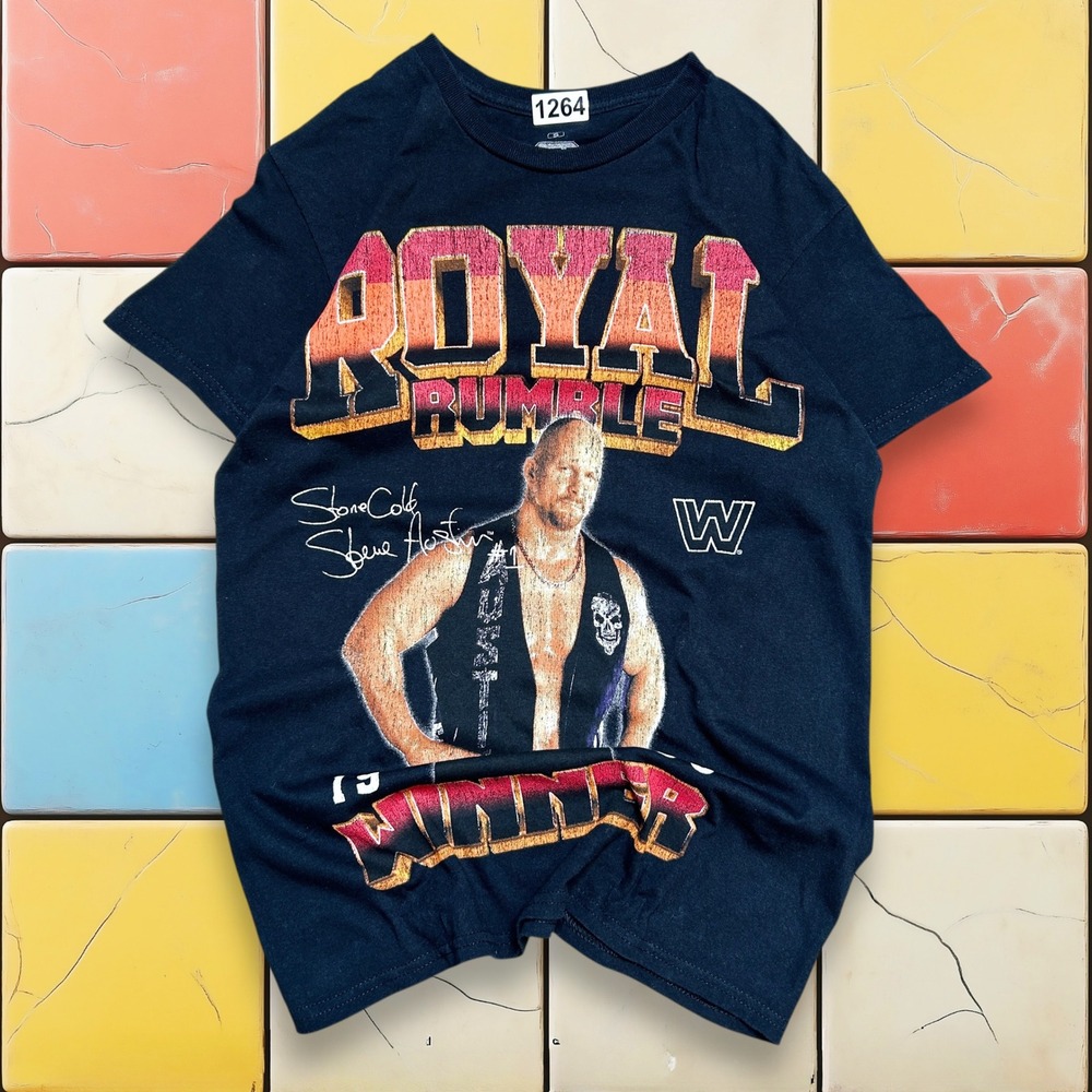 Stone Cold Steve Austin WWE Tee Y2K Men S Black Royal Rumble Winner Wrestling
